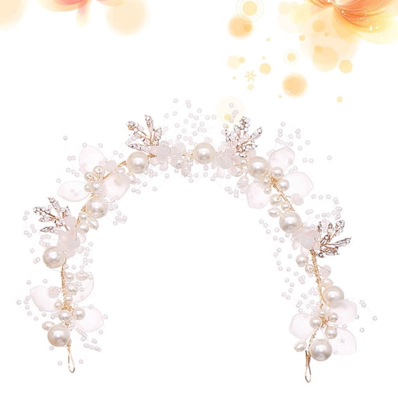 OUNONA Golden Leaf Crown Flower Headband for Special Occasions 1Set