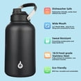 thumbnail image 2 of BJPKPK 1 Gallon Water Bottle Insulated, Dishwasher Safe 128oz Large Water Jug with Metal Handle & BPA Free Spout Lid, Stainless Steel Metal Water Bottle for Gym, Sports & Hiking, Black, 2 of 6