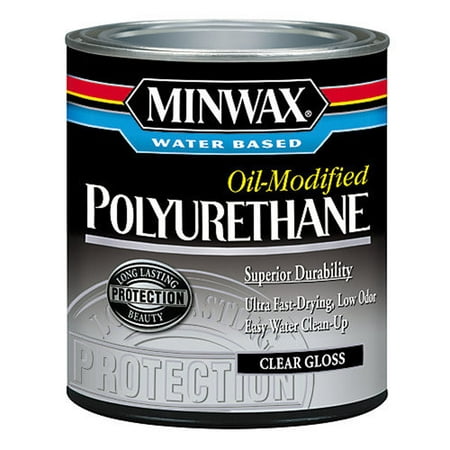 Minwax Water Based Oil-Modified Polyurethane Half Pint Clear (Best Water Based Gloss Paint)