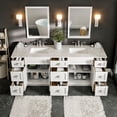 thumbnail image 2 of EVIVA Epic 84 Inch Transitional White Vanity w/ Brushed Nickel Hardware, 2 of 7