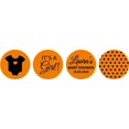thumbnail image 2 of Darling Souvenir 190 Pieces Orange Baby Shower Favor Stickers - Chocolate Candy Label Wrappers for Newborn Party, Mini Seals & Decor, 2 of 2