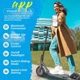 thumbnail image 3 of Electric Scooter,8.5" Solid Tires, 350W Motor, Up to 16MPH and 10-15Miles Long-Range Portable Commuting Scooter for Adults with Double Braking System and App, 3 of 5