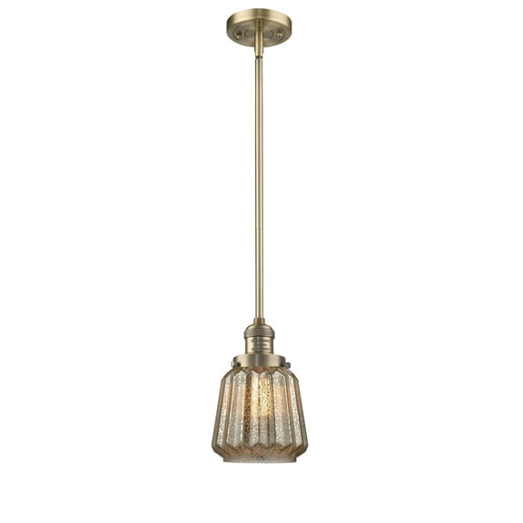 Innovations 201S-BB-G146-LED Chatham 1 Light Mini Pendant part of the Franklin Restoration Collection, Brushed Brass