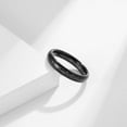 thumbnail image 3 of PAMTIER 4mm Unisex Tungsten Steel Domed Black Carbon Fiber Imitated Meteorite Inlaid Stackable Ring Promise Wedding Band Comfort Fit Size 10, 3 of 5