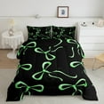 thumbnail image 2 of jejeloiu Kawaii Bow Tie Bedding Comforter Set,Cartoon Cute Bowknot Twin Comforter Sets,Green Black Bedding Set For Girls Teens,Luxury Bedroom Decor Reversible,2-Piece, 2 of 8