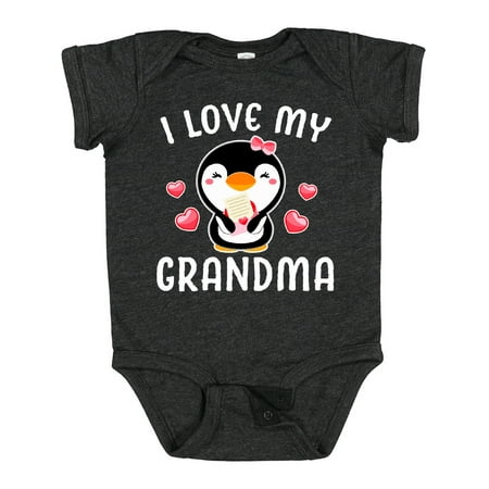 

Inktastic I Love My Grandma with Cute Penguin and Hearts Gift Baby Girl Bodysuit