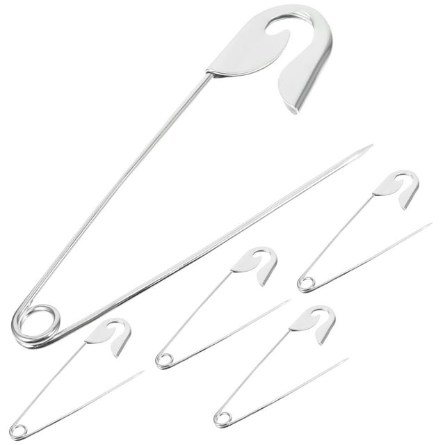 5 alfileres de seguridad decorativos de metal para ropa.