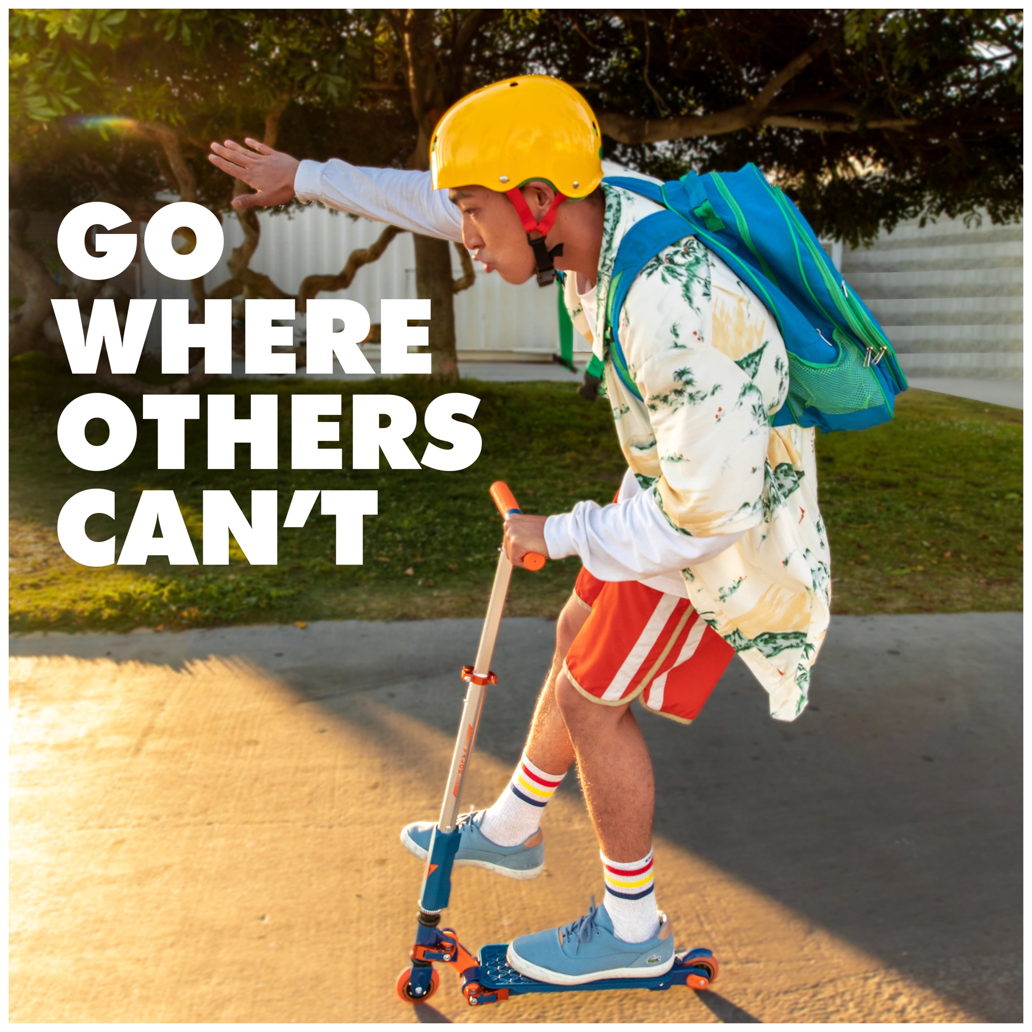Valor Kick Scooter Toy, Light Foldable Scooter Kids with ABEC7 Wheel Bearing, Outdoor Toys for Kids Ages 8-12 and Up, Blue & Orange