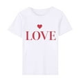 thumbnail image 4 of T Shirts for Women Women's Lover Printed T-Shirt Round Neck Short Sleeved Top, 4 of 5