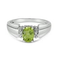 thumbnail image 6 of 14k White Gold Oval Peridot And Diamond Ring, 6 of 6