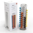 thumbnail image 2 of BluePeak Nespresso Coffee Capsule Rack Holder Carousel - Holds 50 Capsules OriginalLine. Elegant and Modern Chrome Finish. 360-degree Rotation. For Citiz, Pixie &amp; Latissima Machines, 2 of 9