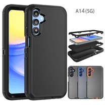 Hotpom Samsung Galaxy A14 5G Heavy Duty Shockproof Dustproof Phone Case, Black/Black