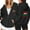 Black, variant on Hatchima Sweatshirt for Women,Women's Solid Raglan Sweater,Zipper Hooded Cardigan Sweater,Long Sleeve Top Sweatshirt
