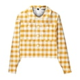 thumbnail image 5 of Vinsonshop Corduroy Jacket Women's Shacket Plaid Jacket for Woman Womens Coats and Jackets Cropped Plaid Jacket Spring Jackets Corduroy Shacket Women Yellow S, 5 of 5