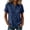 Navy, variant on Plus Size Shirts For Women Button Down Blouse Rolled Cuffed Short Sleeve Shirts Casual Work Blouse Summer Outfits Cotton Linen Collared V Neck Loose Fit Blouse Beach Office Tops