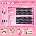 thumbnail image 3 of Kit de extensión de pestañas Eefofnn DIY Fuzzy Mink Cluster Lashes 10-18 mm, 3 of 7