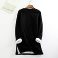 thumbnail image 7 of Womens Sherpa Lined Tunic Tops Plain Pullover Sweaters Side Split Fleece Warm Winter Clothes Long Tops for Leggings (M, Black), 7 of 7