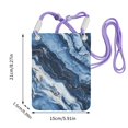 thumbnail image 4 of Multi-Color Cross-Body Handbag 8.27×5.91in Waterproof, Scratch-Resistant And Odor-Free Detachable Shoulder Strap Slateblue Marble_3, 4 of 8