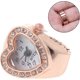 thumbnail image 3 of UBIUO Copper Tone Heart Shape Housing Elastic Band Finger Ring Watch for Women, 3 of 4