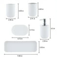thumbnail image 3 of Vacemry Under $5 Bathroom Accessory Set, 5 Piece Soap Dispenser Toothbrush Holder Kit, Modern Plastic Bathroom Organizer with Tray, Complete Vanity Set for Hotel Home, 3 of 7