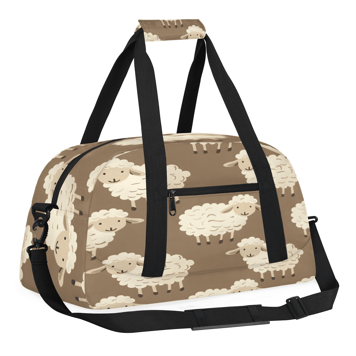 Herdesigns Sheep Sports Duffle Bag for Women & Men, Cute Cartoon Gym Bag Dance Bag Overnight Bag Carry On Weekender Travel Bag