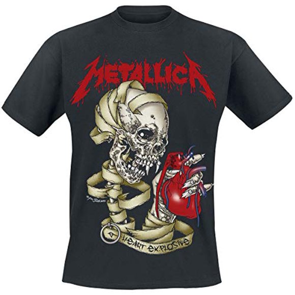 Metallica Heart Explosive Black T-Shirt Men's Large