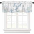 thumbnail image 2 of Kitchen Curtains Valances for Small Windows, Summer Sea Turtle Coral Short Curtain Valance for Living Room, Ocean Life Starfish Shell Blue Green Rod Pocket Blinds Window Printed Drapes 54x18 Inch, 2 of 6