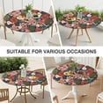 thumbnail image 7 of Pioneer Flower Floral Print Pattern Round Fitted Tablecloth with Elastic Edge,Dining Table Cover Waterproof,Outdoor Round Tablecloth for Camping,Dining,Indoor and Outdoor, 7 of 7