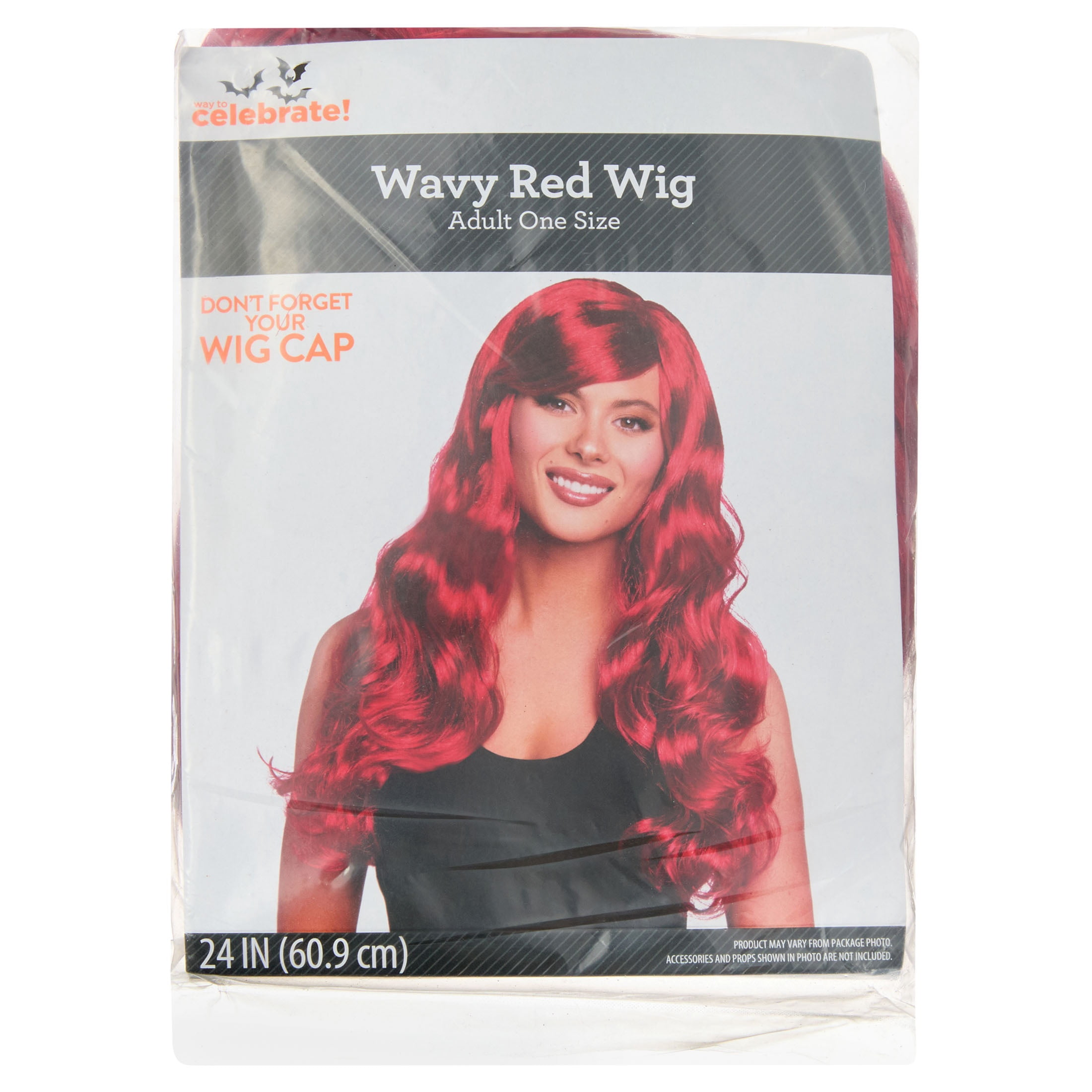 Wavy Wig Costume Accessory for Adults, Red, Halloween by Way To Celebrate