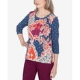 thumbnail image 6 of Alfred Dunner Womens Petite  Paisley Patchwork Knotted Crew Neck Top, 6 of 6