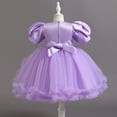 thumbnail image 5 of Akiihool Girls Dress Toddler Kids Girl Dress Summer Short Sleeve Flower Princess Dress Catwalk Performance Dress(Purple,4-5 Years), 5 of 9