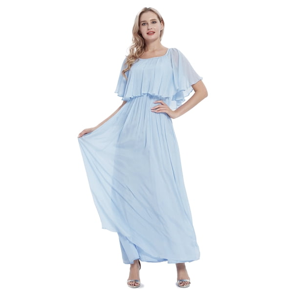 Women's Beach Wedding Periwinkle Blue Collection Bridesmaid Dress - Walmart  Business Supplies