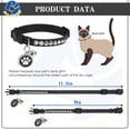 thumbnail image 3 of Collar para gatos DILLYBUD de piel personalizado Breakaway negro, 3 of 7