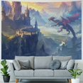 thumbnail image 4 of Chilfamy Fantasy Dragon Tapestry Suspended Castle Fairy Tale Forest Magical World Wall Hanging Home Aesthetics Wall Blankets Kids Room Dorm Decor, 4 of 6