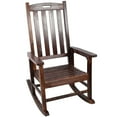 thumbnail image 3 of Lisonu Oversized Porch Rocker Chair, Brown Solid Fir Wood High Back Rocking Chair with 21-inch Wide Seat for Patio, Garden & Indoor Use, 330 lb Capacity, 3 of 14