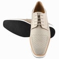 thumbnail image 2 of LIBERTYZENO Mens Casual Shoes Textile And Lizard Print Leather Lace-Up Oxford Casual Shoes For Mens Gutta Beige 12, 2 of 7
