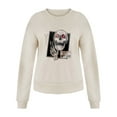 thumbnail image 2 of Women's Halloween Sweatshirts Skull Graphic Long Sleeve Loose Fit Pullover Gothic Fall Casual Tops, 2 of 4