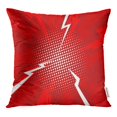 thumbnail image 1 of BOSDECO Housse de Coussin Motif Coloré Explosion Éclair Rouge Rayon de Bande Dessinée 16x16 Pouces, 1 of 1