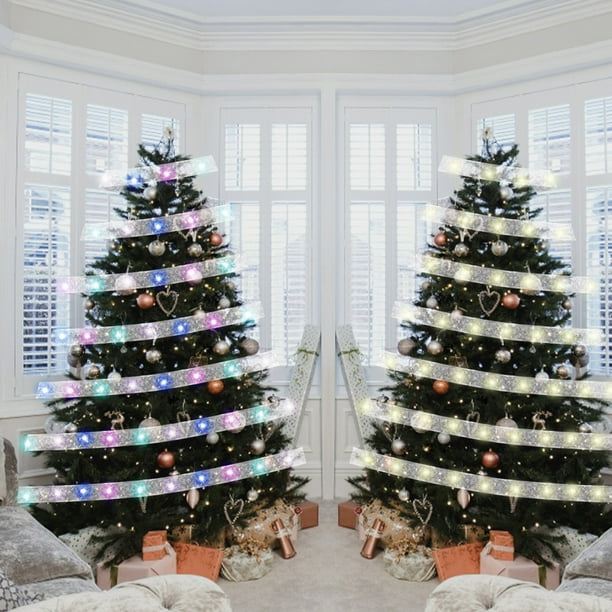 Xihbxyly Luces Led Navideñas de Cinta, 50 Luces Led de Alambre de Cobre, Decoración a Pilas, Opciones Blanco Cálido/Multicolor, Decoración Navideña para Interiores y Exteriores, 5 M de Largo, Ilumina