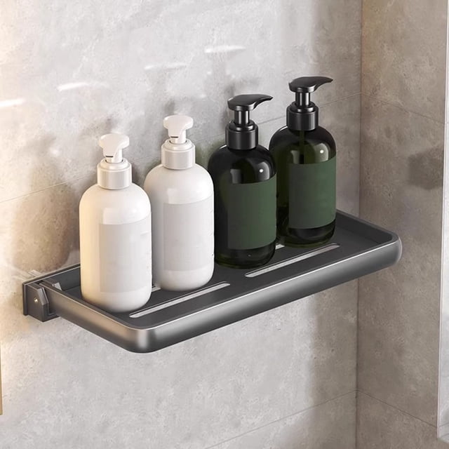 Fiudx Ofertas relámpago Estante de almacenamiento para inodoro, lavabo de baño plegable, estante de almacenamiento colgante no perforado, herramienta de almacenamiento para lavabo con 30CM de largo