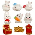 thumbnail image 5 of Sunjoy Tech 5Pcs Easter Bunny Figurines Handmade Miniature Resin Craft Rabbit Figurine Gardening Doll Decoration Lovely Dollhouse Figurine Micro Landscape Resin Ornaments Easter Gift, 5 of 8
