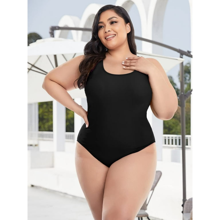 Annbon Women's Plus Size One Piece Swimsuits Tummy Control Bathing
