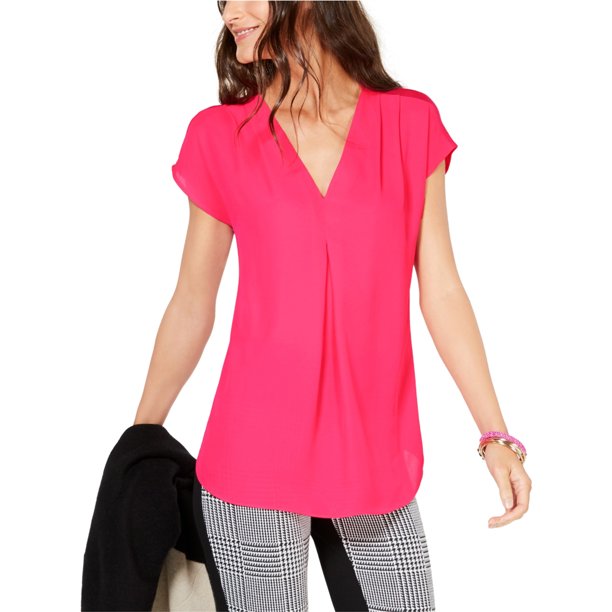 INC Blusa plisada invertida para mujer, rosa, extragrande