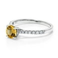 thumbnail image 3 of Gem Stone King 0.72 Ct Round Yellow Citrine E-F Lab Grown Diamond 10K White Gold Ring (Size 5), 3 of 5