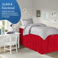 thumbnail image 2 of 50 Inch Drop Full XL Size Dorm Bed Blood Red Solid Bed Skirt Lightweight Ruffled Pattern Split Corner Premium Hotal Quality With Flexible Elastic & Fade Resistent, 2 of 7