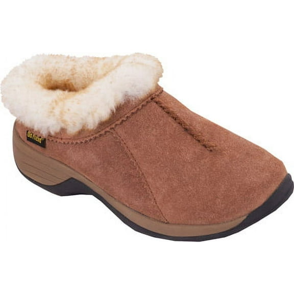 Women's Old Friend Snowbird II Clog Slipper Chestnut Leather 6 M