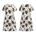 thumbnail image 3 of Bixox Robe d'Été à Manches Courtes pour Femmes Robe Ample Longueur Genou avec Poches-Rottweiler, 3 of 7