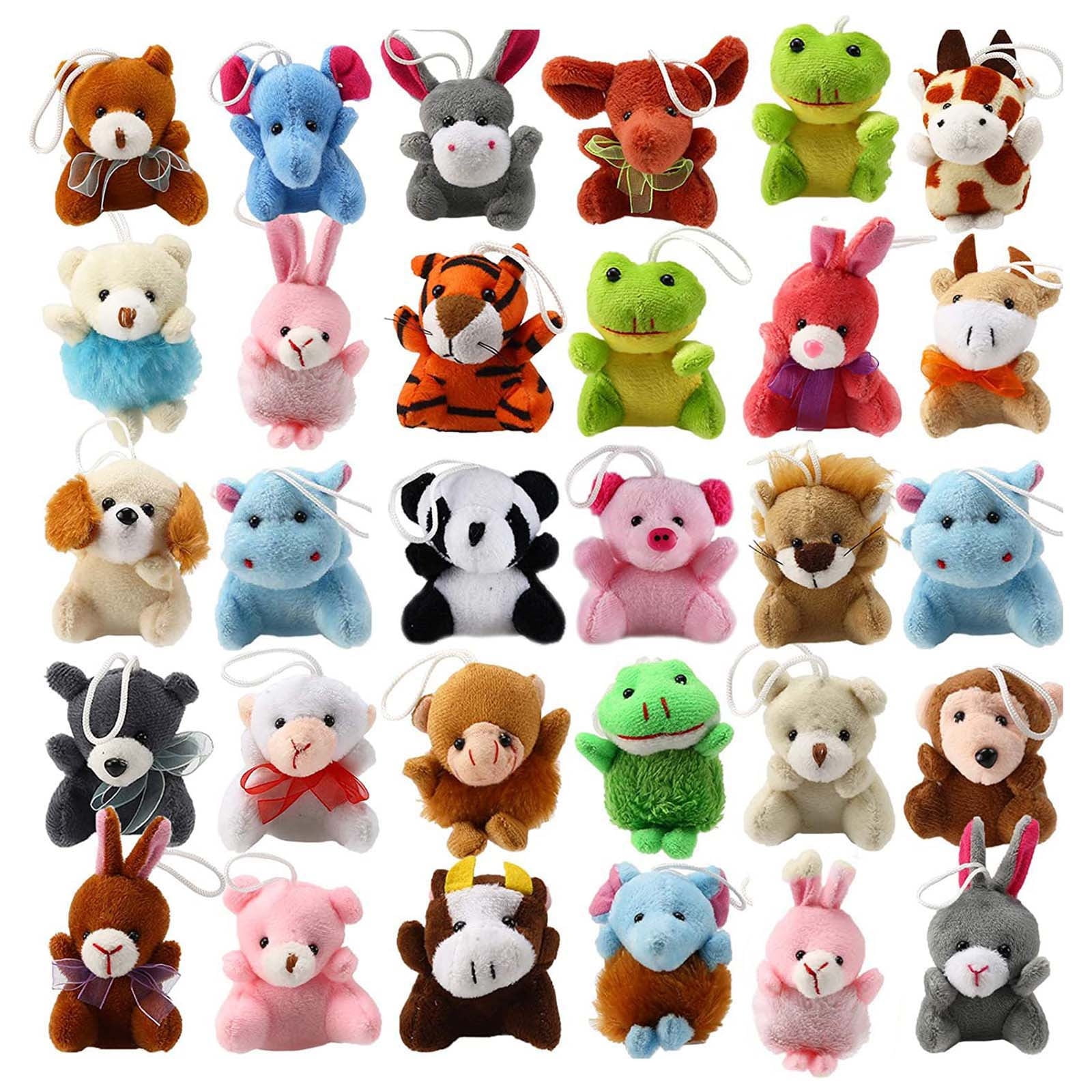 KOYPTL 28 pcs Easter Eggs Filled with Mini Plush Stuffed Animals Toy for Basket Stuffers/Fillers, Hunt, Party Favor, Kids Christmas Stocking Stuffer
