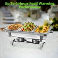 thumbnail image 5 of Jacgood 3 Pack Chafing Dish Buffet Set 8QT，Silver Stainless Steel Food Warmer Chafer Kit Food Warmer with 1 Half Size & 2pcs 1/3 Size, 5 of 9