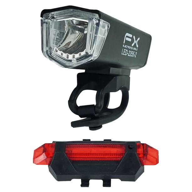 Kit Linternas Lámparas LED para Bicicleta Luz Blanca Frontal Luz Roja Trasera Recargables